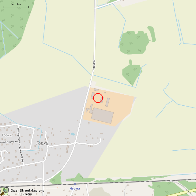 Карта где находится Остов (Горки) в среднем масштабе