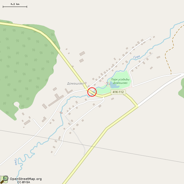 Карта где находится Старый мост (Домашово) в среднем масштабе