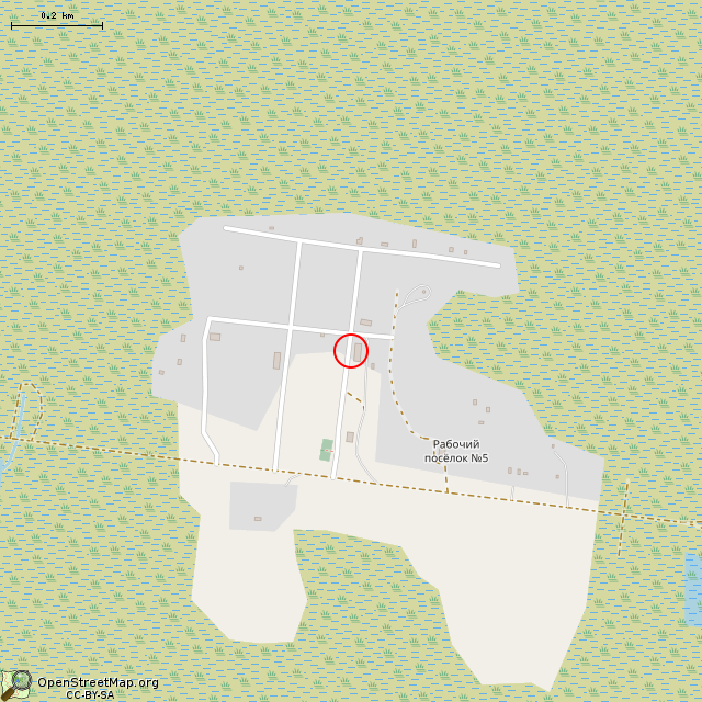 Карта где находится Заброшенный дом (Рабочий посёлок № 5) в среднем масштабе