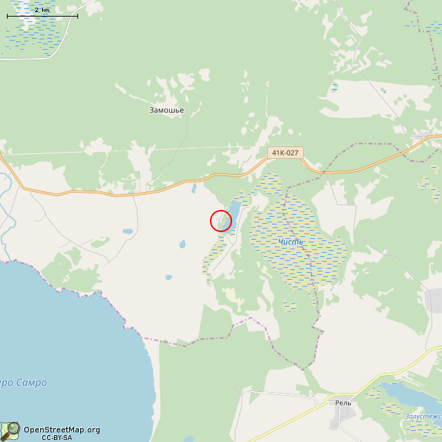 Карта где находится Часовня св. мц. Параскевы Пятницы со святым источником (Пенино) в мелком масштабе