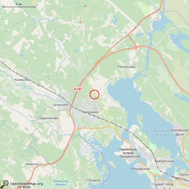 Карта где находится Памятник (Выборг) в мелком масштабе