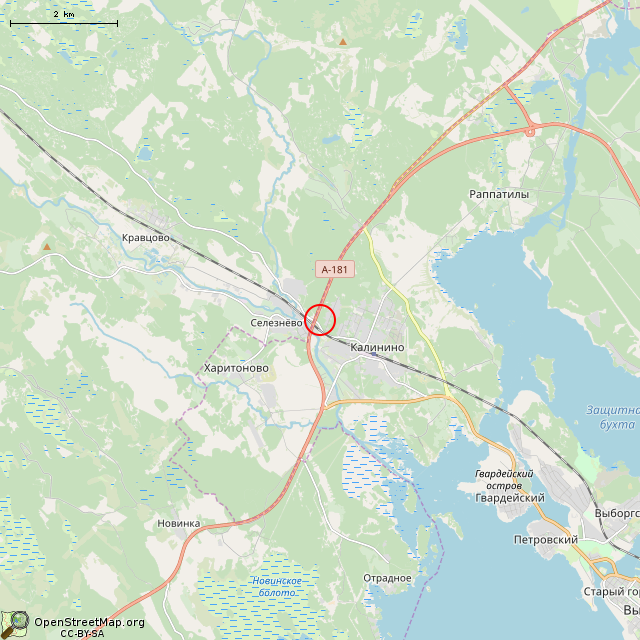 Карта где находится Недостроенное убежище (Выборг) в мелком масштабе