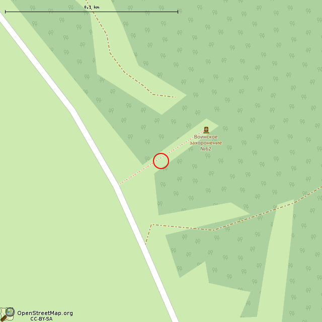 Карта где находится Братская могила советских воинов № 62 в крупном масштабе