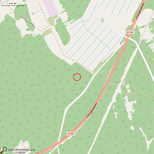 Карта где находится Наблюдательный пункт на окопе (Выборг) в среднем масштабе