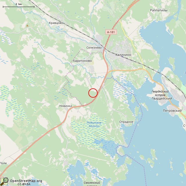 Карта где находится Наблюдательный пункт на окопе (Выборг) в мелком масштабе