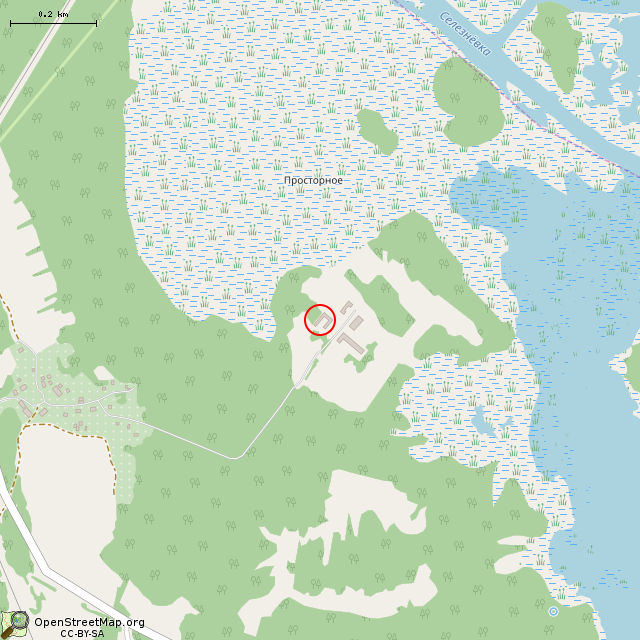 Карта где находится Заброшенный коровник в среднем масштабе