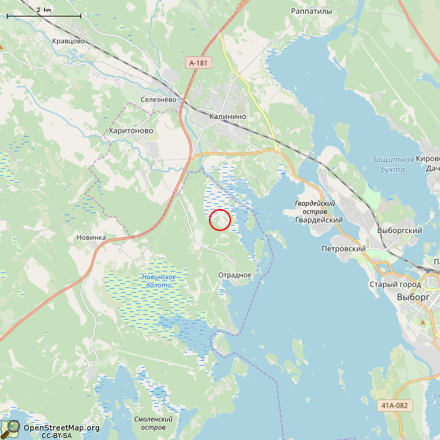 Карта где находится Заброшенный коровник в мелком масштабе