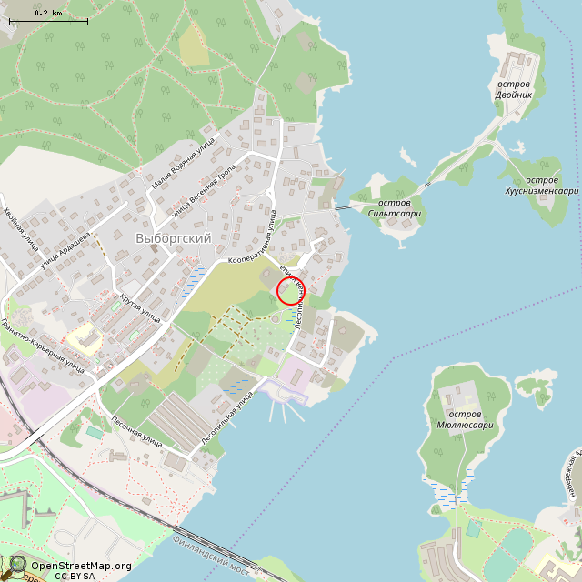 Карта где находится Стела (Выборг) в среднем масштабе