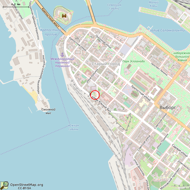 Карта где находится Военное кладбище земского прихода (Выборг) в среднем масштабе