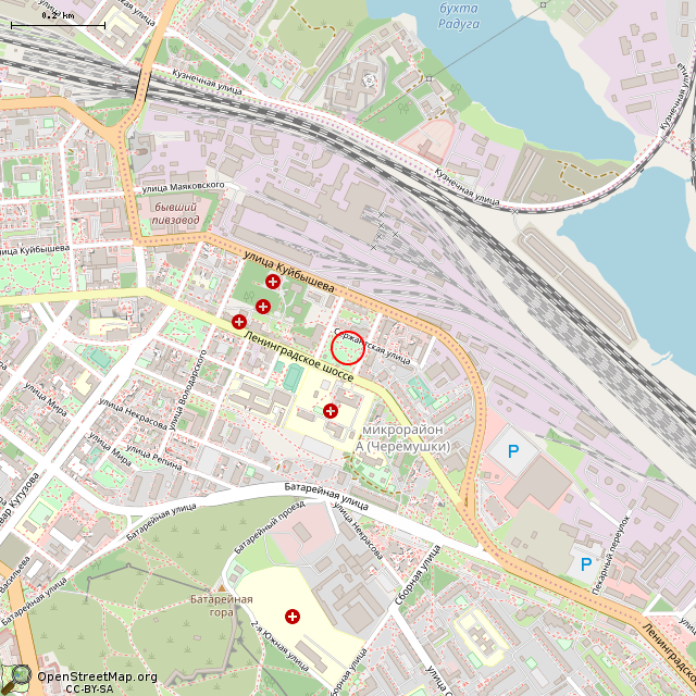 Карта где находится Памятник погибшим в Чечне и Афганистане (Выборг) в среднем масштабе