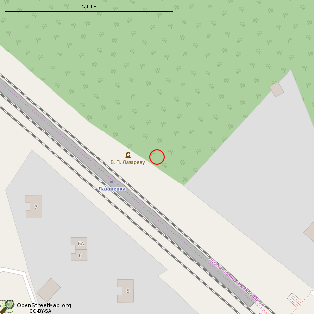 Карта где находится Мемориал памяти В.П. Лазарева (Выборг) в крупном масштабе