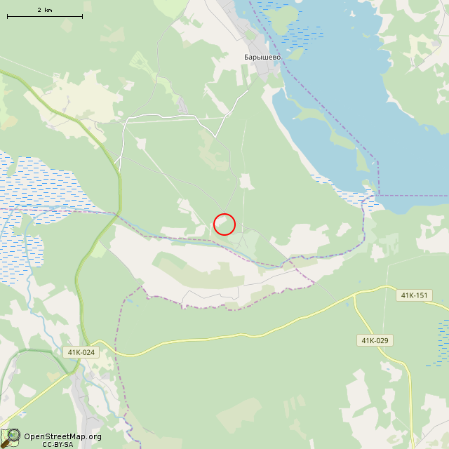 Карта где находится ДОТ 25 в мелком масштабе