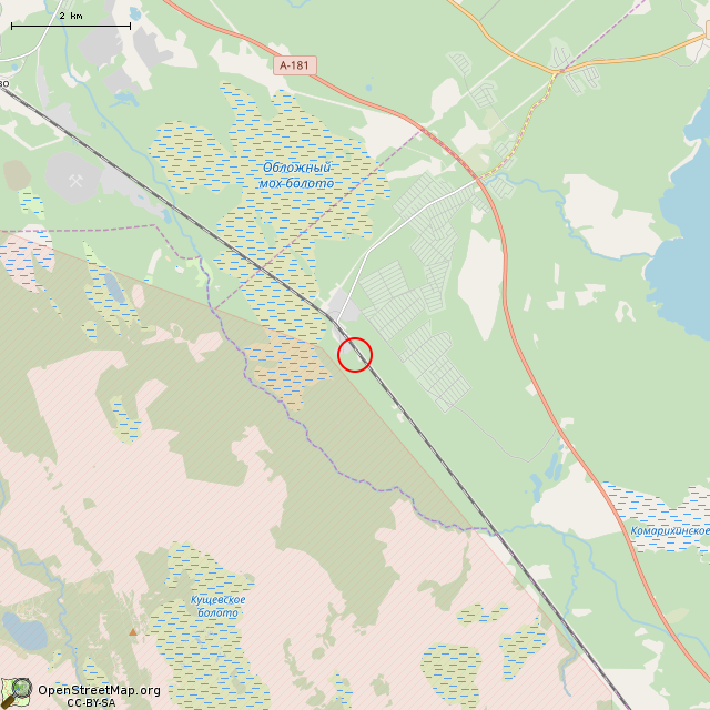 Карта где находится Артиллерийский дот в мелком масштабе