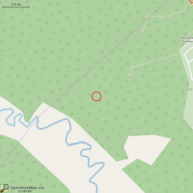 Карта где находится ДОТ № 2 укрепрайона Суммакюля (Sk-2) в среднем масштабе