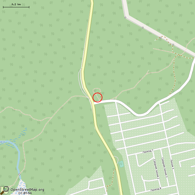 Карта где находится Взорванный АПК № 3 (восточный сектор) КаУР в среднем масштабе