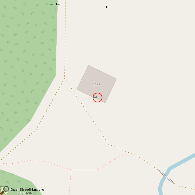 Карта где находится Линия Маннергейма, УР Inkilä, дот Ink1 в крупном масштабе