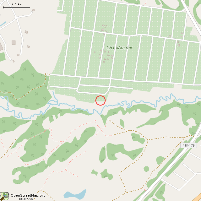 Карта где находится ДОТ № 61 КаУР в среднем масштабе