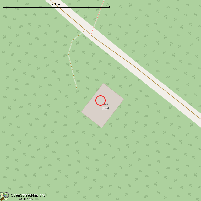 Карта где находится Линия Маннергейма, УР Inkilä, дот Ink4 в крупном масштабе