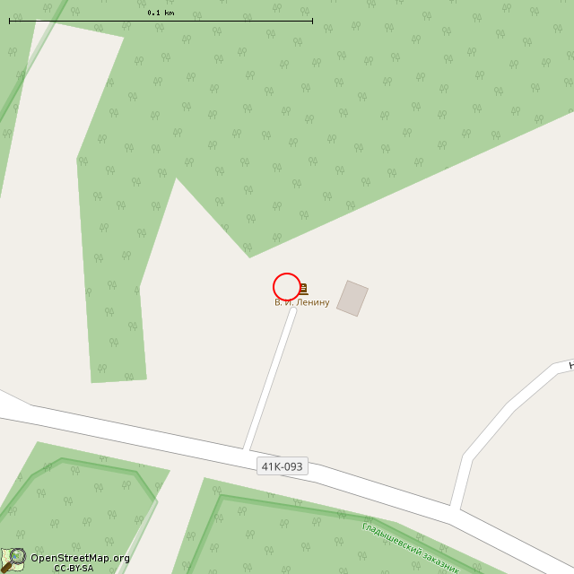 Карта где находится Памятник В.И. Ленину (Горьковское) в крупном масштабе