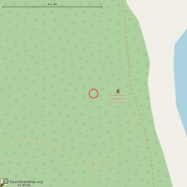Карта где находится Памятник Микаэлю Агриколе в крупном масштабе