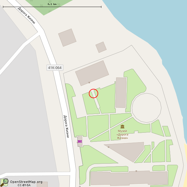 Карта где находится Самоходный десантный двухтрюмныи тендер (Ладожское Озеро) в крупном масштабе