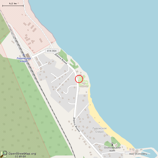 Карта где находится Останки самолёта (Ладожское Озеро) в среднем масштабе