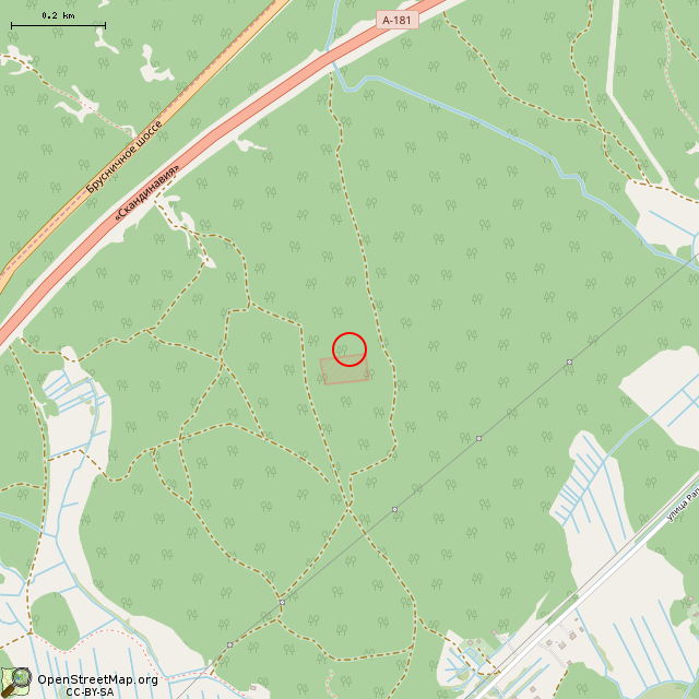 Карта где находится Заброшенный наблюдательный пост (Выборг) в среднем масштабе