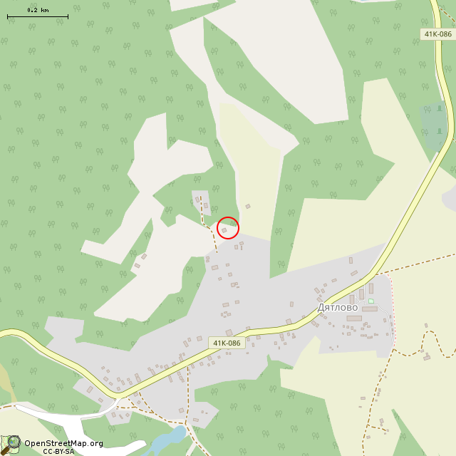 Карта где находится ДОТ Ка3 (Дятлово) в среднем масштабе