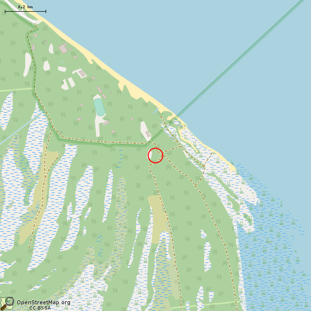 Карта где находится Заброшенный наблюдательный пункт береговой батареи в среднем масштабе