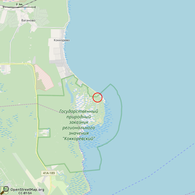 Карта где находится Заброшенный наблюдательный пункт береговой батареи в мелком масштабе