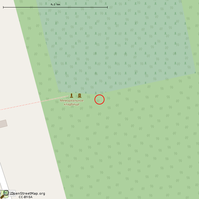 Карта где находится Братская могила в крупном масштабе