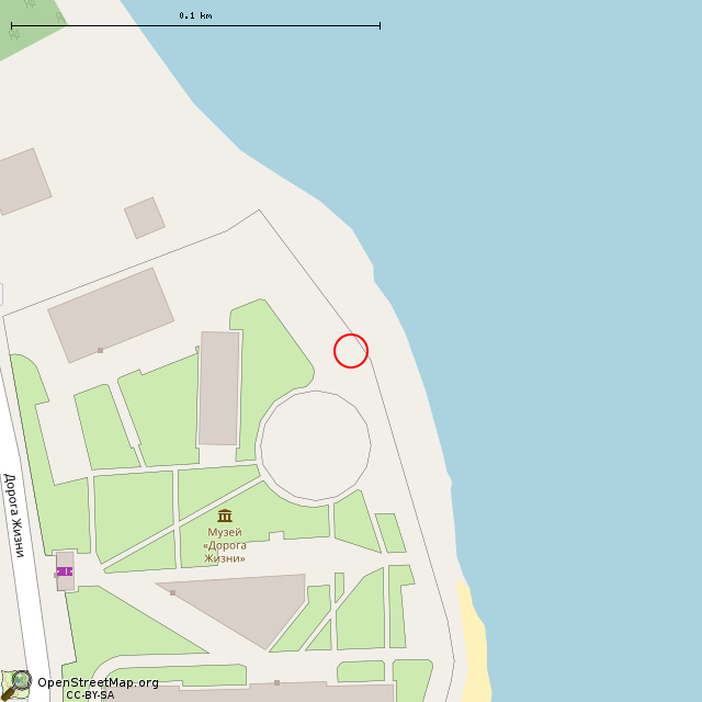 Карта где находится Башня танка Т-34 с бронекатера в крупном масштабе