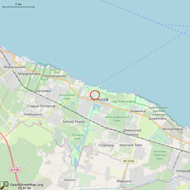 Карта где находится Статуя «Венера Италийская» (Санкт-Петербург) в мелком масштабе