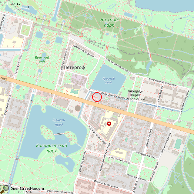 Карта где находится Сквер с кошками (Санкт-Петербург) в среднем масштабе