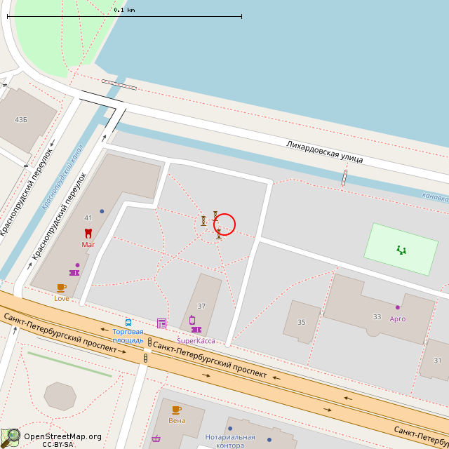 Карта где находится Сквер с кошками (Санкт-Петербург) в крупном масштабе