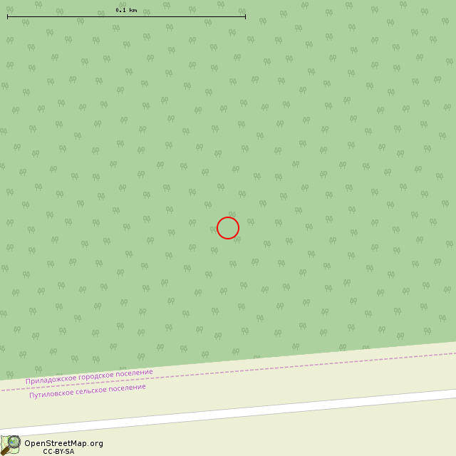 Карта где находится ЖБОТ (Приладожское городское поселение) в крупном масштабе