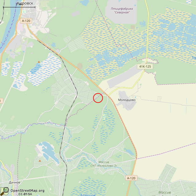 Карта где находится Немецкий ДОТ DM-25 в мелком масштабе