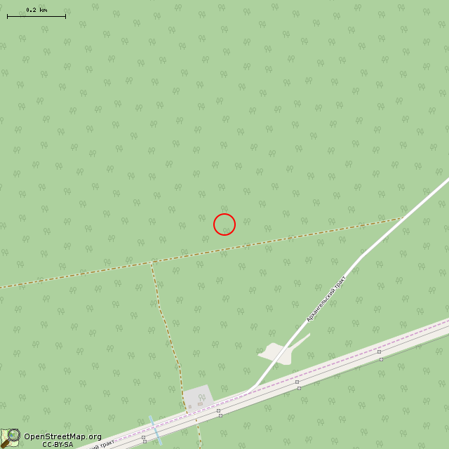 Карта где находится ЖБОТ Си-22 (Приладожское городское поселение)      | Вторая мировая война, долговременная огневая точка (дот) в среднем масштабе