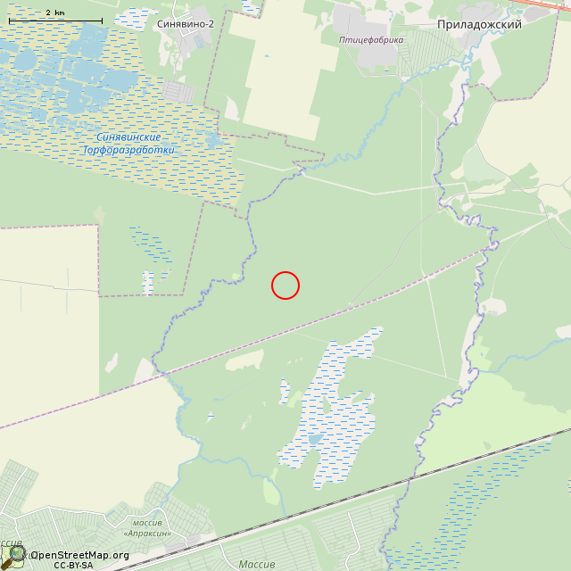 Карта где находится Разрушенный ЖБОТ Си-3 (Приладожское городское поселение) в мелком масштабе