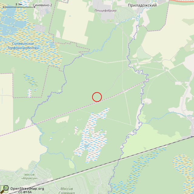 Карта где находится ЖБОТ Си-21 (Приладожское городское поселение) в мелком масштабе