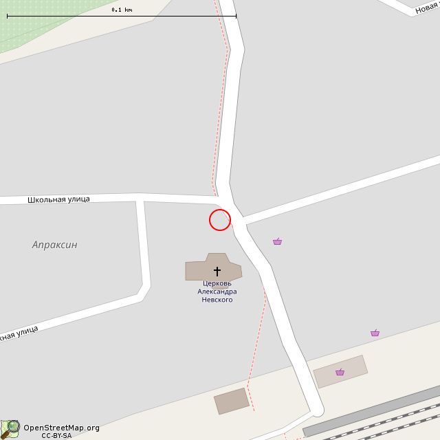 Карта где находится Памятник садоводам посёлка Апраксин (Апраксин) в крупном масштабе