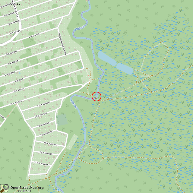 Карта где находится Водяное колесо в среднем масштабе