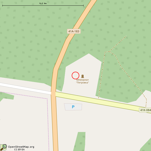 Карта где находится Братская могила советских воинов № 30 «Петровка» в крупном масштабе