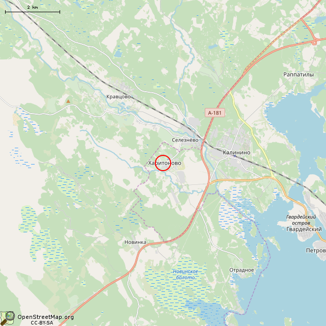 Карта где находится Памятник танкисту А. К. Харитонову (Выборг) в мелком масштабе