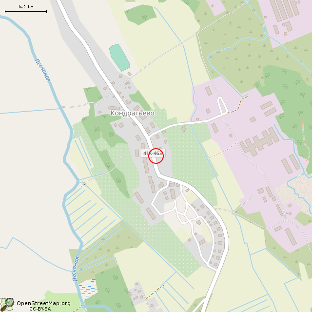 Карта где находится Братская могила советских воинов № 13 (Кондратьево) в среднем масштабе