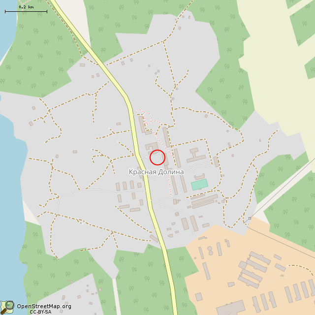 Карта где находится Памятный камень (Красная Долина) в среднем масштабе