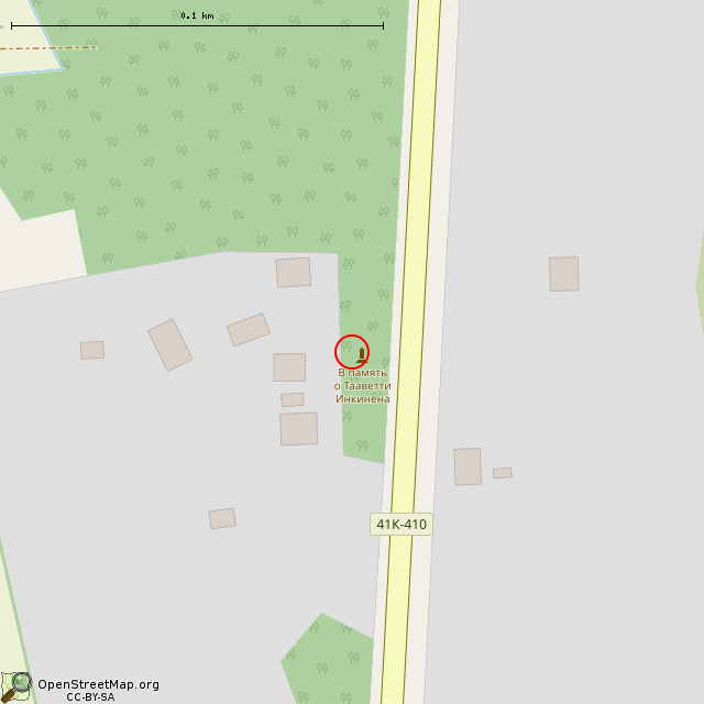 Карта где находится Памятник Тааветти Инкинену (Лужки) в крупном масштабе