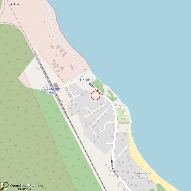 Карта где находится Центральный монумент (Ладожское Озеро) в среднем масштабе