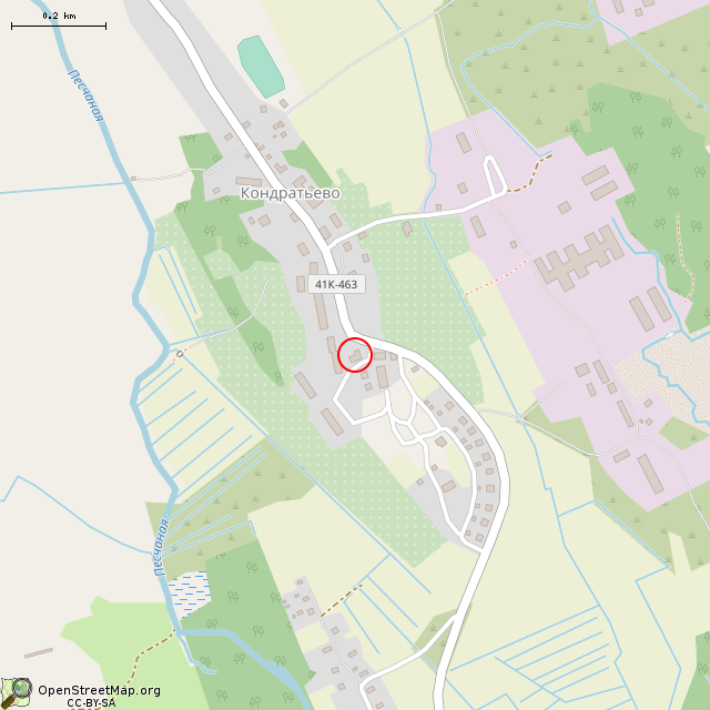 Карта где находится Памятник Герою Советского Союза П. В. Кондратьеву (Кондратьево) в среднем масштабе