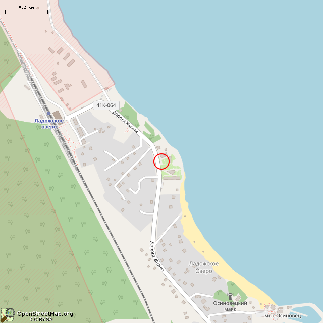 Карта где находится Артиллерийские орудия (Ладожское Озеро) в среднем масштабе